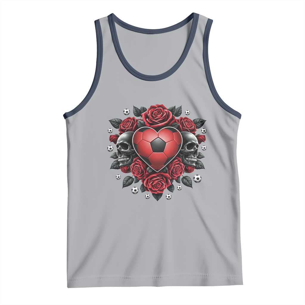 Skeleton Soccer Player Tank Top Valentine Day Gift TS12 Athletic Heather Navy Print Your Wear
