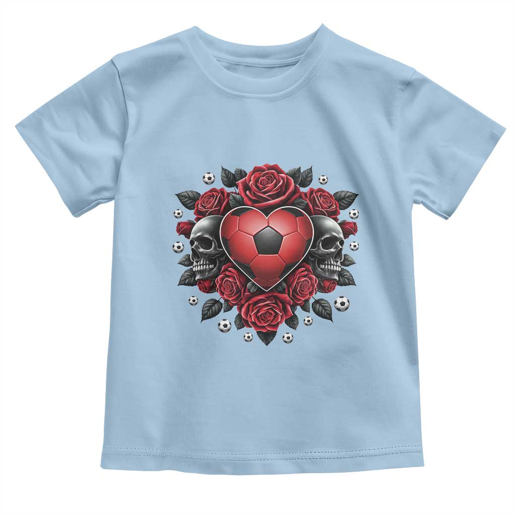 Skeleton Soccer Player Toddler T Shirt Valentine Day Gift TS12 Light Blue Print Your Wear