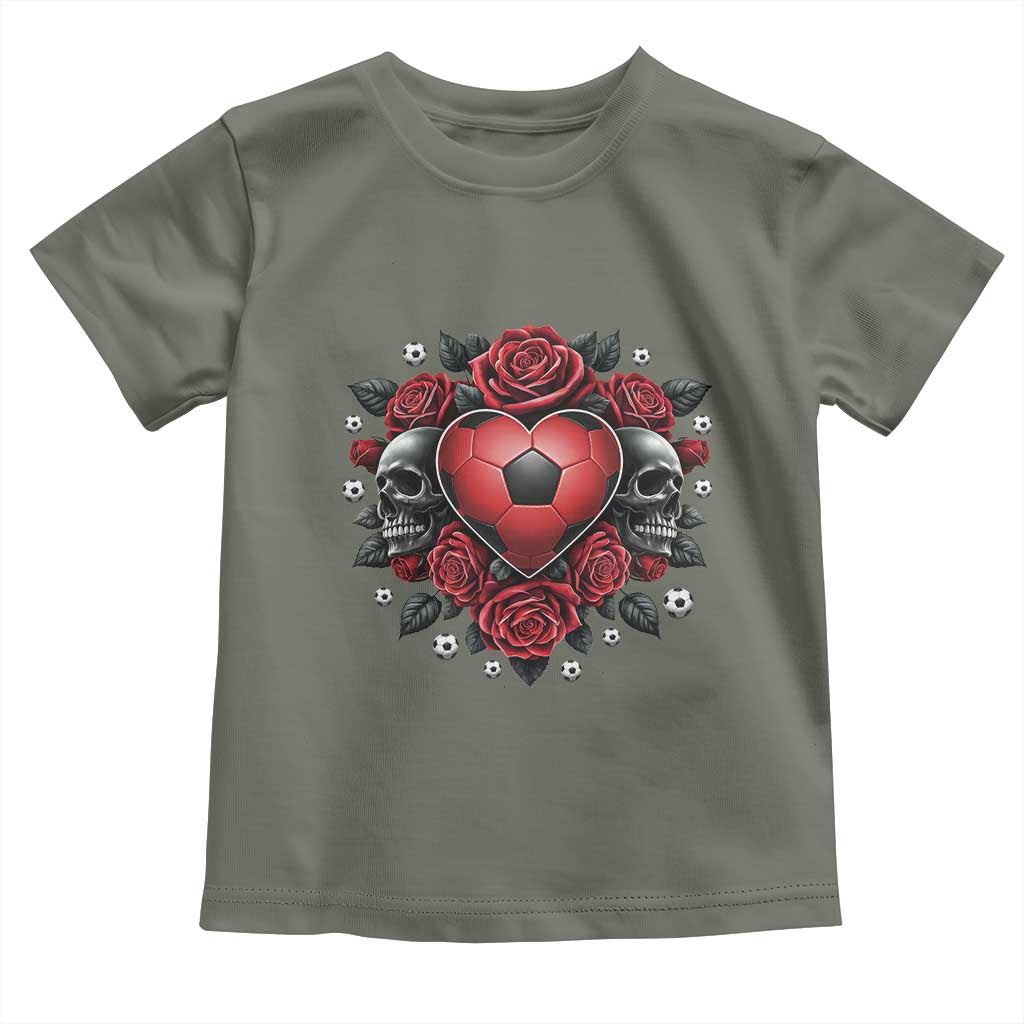 Skeleton Soccer Player Toddler T Shirt Valentine Day Gift TS12 Military Green Print Your Wear