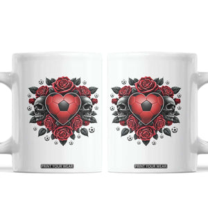 Skeleton Soccer Player Coffee Mug Valentine Day Gift TS12 White Print Your Wear