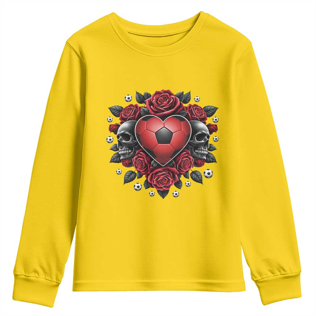 Skeleton Soccer Player Youth Sweatshirt Valentine Day Gift TS12 Daisy Print Your Wear