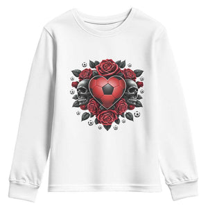 Skeleton Soccer Player Youth Sweatshirt Valentine Day Gift TS12 White Print Your Wear