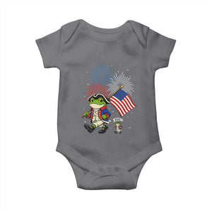Funny Patriotic Frog Baby Onesie Celebrating 250 Years Of Freedom TS12 Charcoal Print Your Wear