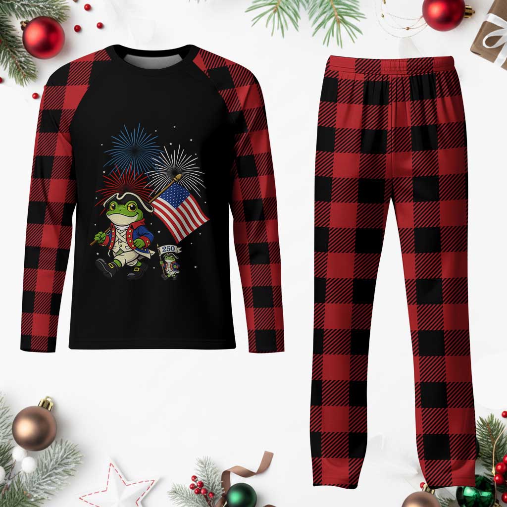 Funny Patriotic Frog Plaid Pajama Set Celebrating 250 Years Of Freedom TS12 Buffalo Plaid Print Your Wear