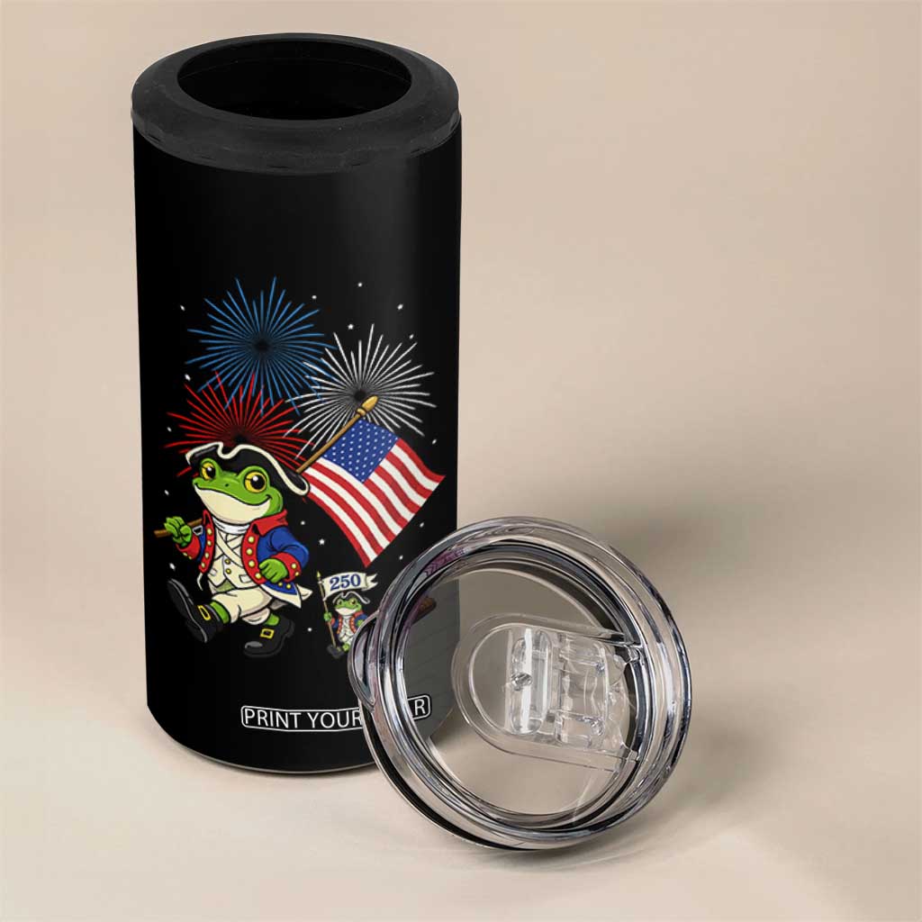 Funny Patriotic Frog 4 in 1 Can Cooler Tumbler Celebrating 250 Years Of Freedom TS12 Print Your Wear