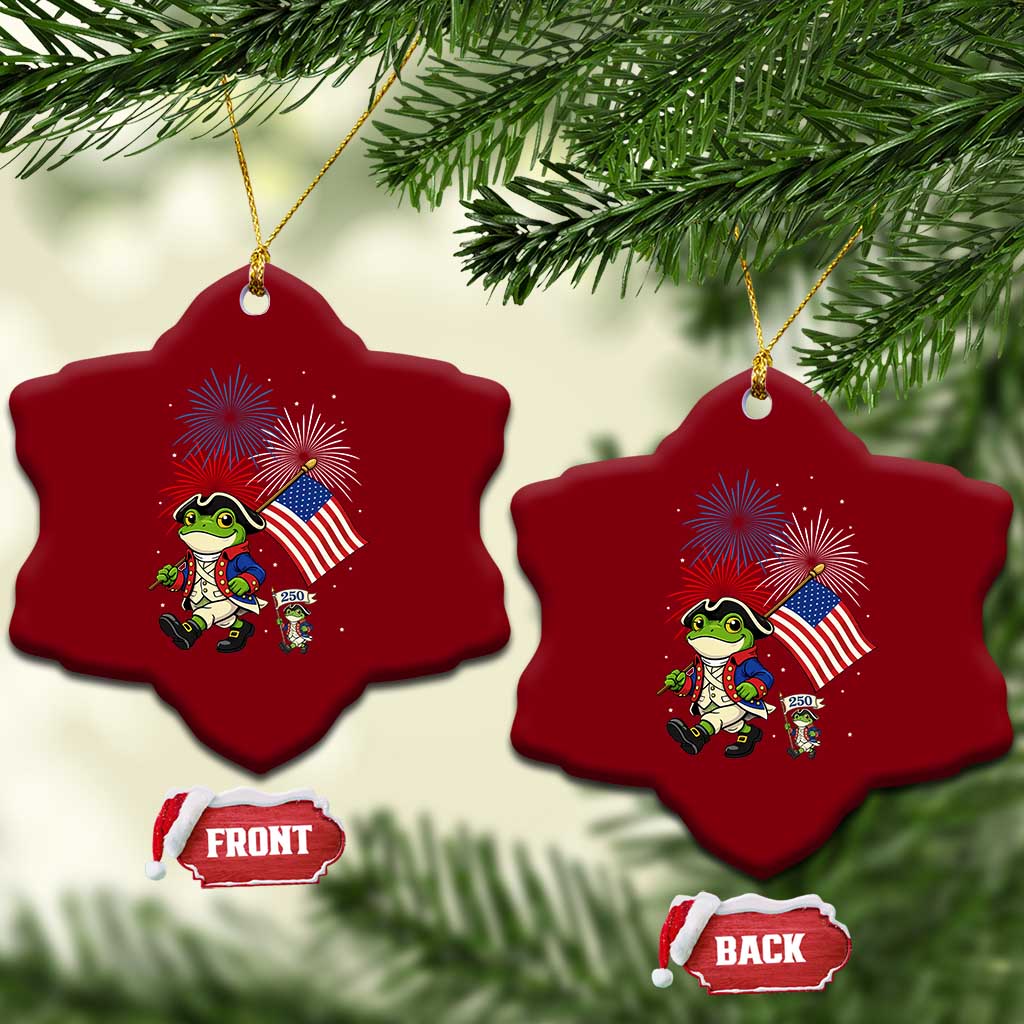 Funny Patriotic Frog Ceramic Ornament Celebrating 250 Years Of Freedom TS12 Print Your Wear