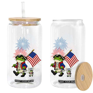 Funny Patriotic Frog Glass Can Celebrating 250 Years Of Freedom TS12 Print Your Wear