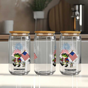Funny Patriotic Frog Glass Can Celebrating 250 Years Of Freedom TS12 Print Your Wear