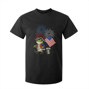 Funny Patriotic Frog T Shirt For Kid Celebrating 250 Years Of Freedom TS12 Black Print Your Wear
