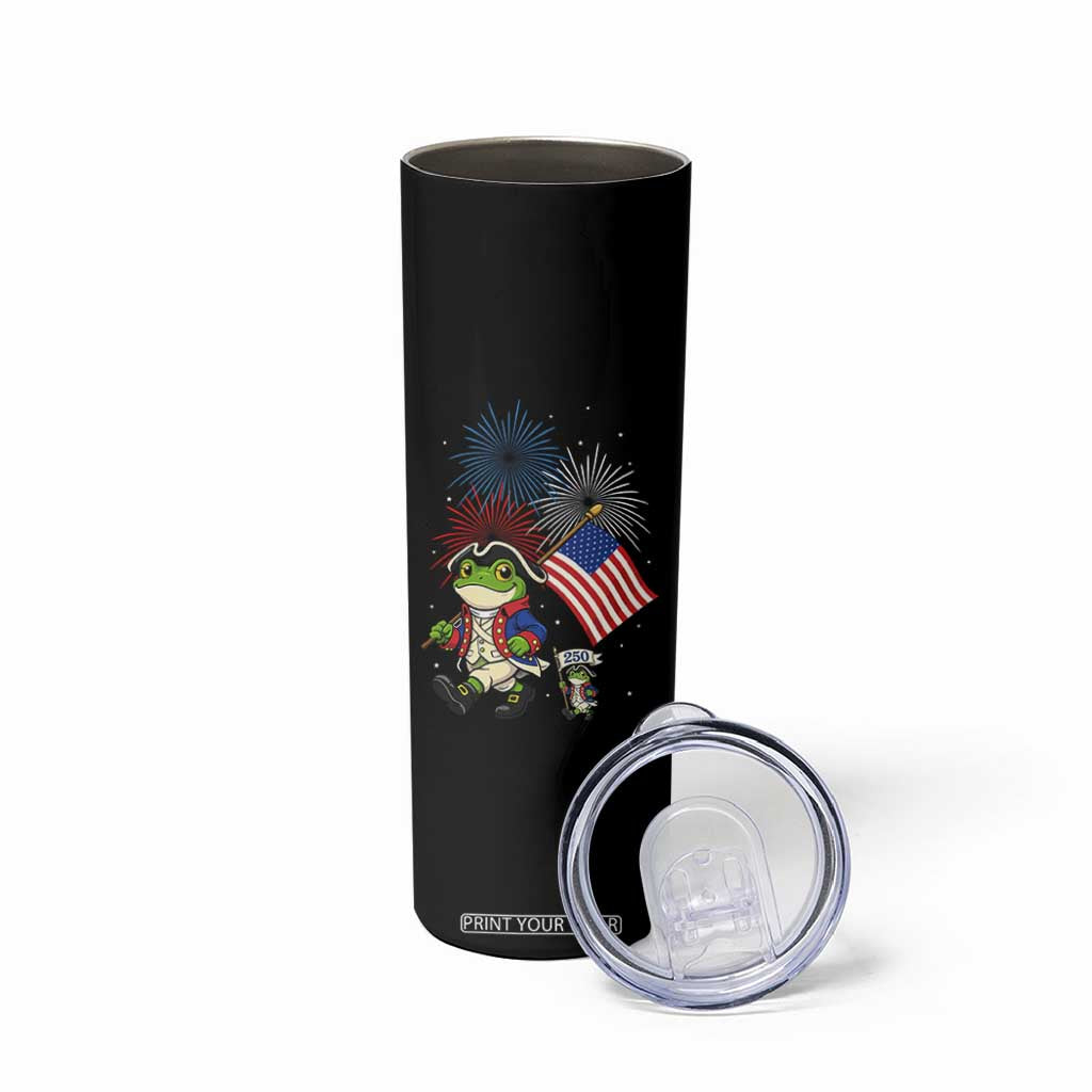 Funny Patriotic Frog Skinny Tumbler Celebrating 250 Years Of Freedom TS12 Print Your Wear