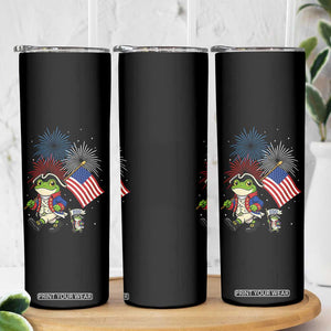 Funny Patriotic Frog Skinny Tumbler Celebrating 250 Years Of Freedom TS12 Print Your Wear