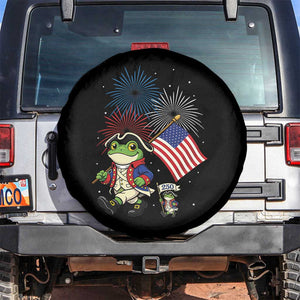 Funny Patriotic Frog Spare Tire Cover Celebrating 250 Years Of Freedom TS12 No hole Black Print Your Wear