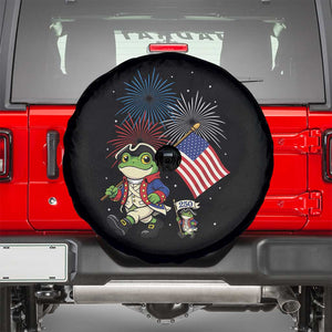 Funny Patriotic Frog Spare Tire Cover Celebrating 250 Years Of Freedom TS12 Black Print Your Wear