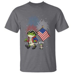 Funny Patriotic Frog T Shirt Celebrating 250 Years Of Freedom TS12 Charcoal Print Your Wear