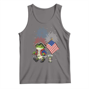 Funny Patriotic Frog Tank Top Celebrating 250 Years Of Freedom TS12 Deep Heather Print Your Wear