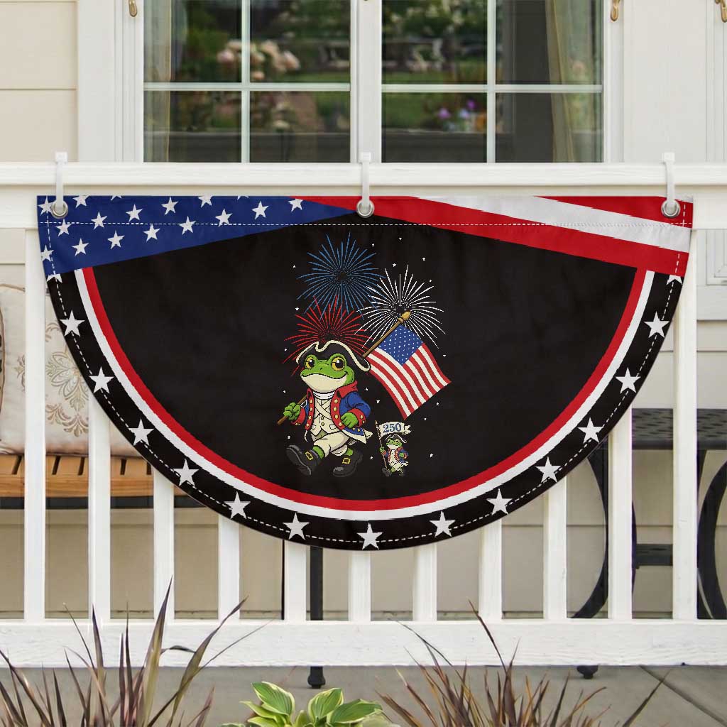 Funny American Frog Patriotic Fan Flag Celebrating 250 Years Of Freedom
