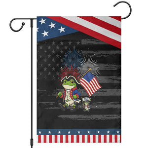 Funny Patriotic Frog Garden Flag Celebrating 250 Years Of Freedom TS12 Distressed Black Blue Print Your Wear