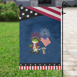 Funny Patriotic Frog Garden Flag Celebrating 250 Years Of Freedom TS12 Classic Blue Black Print Your Wear