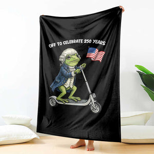 Funny Patriotic Frog Throw Blanket Off To Celebrate 250 Years Of Freedom TS12 Print Your Wear