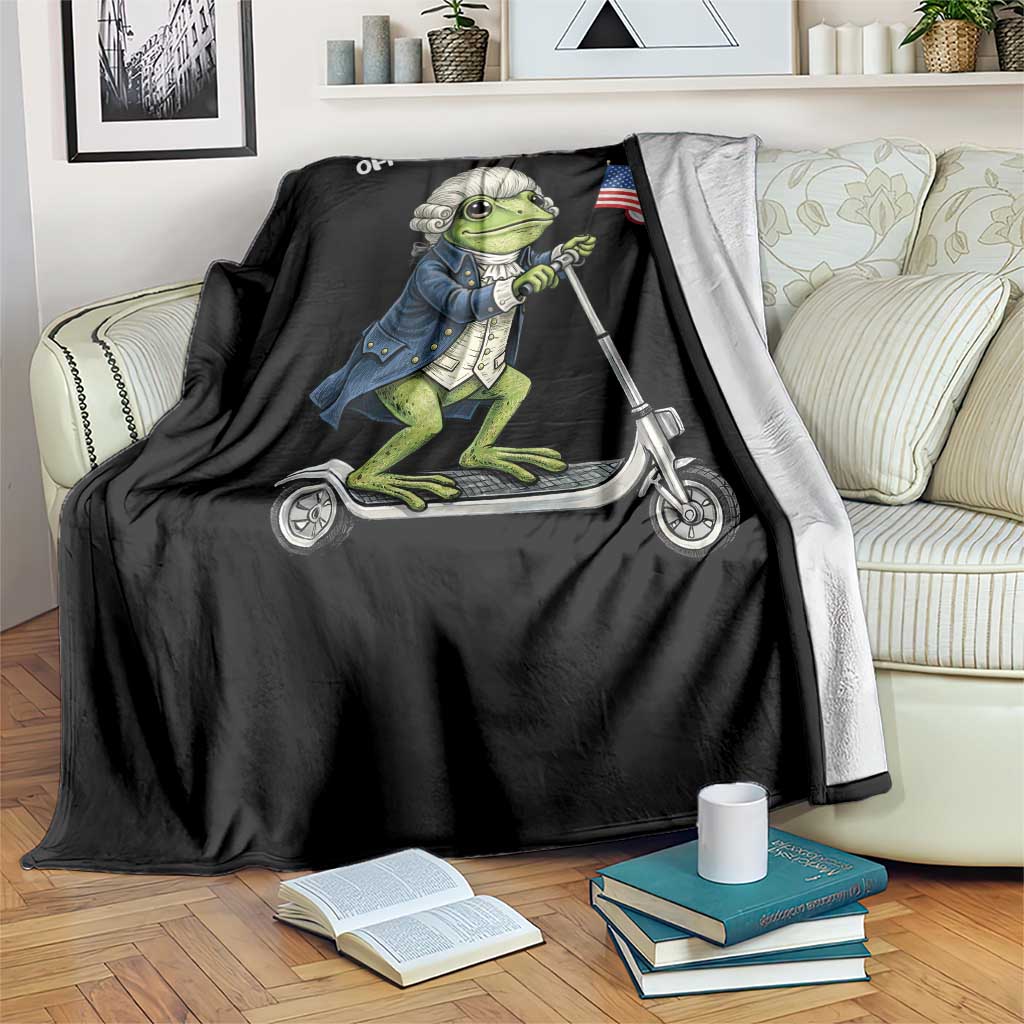 Funny Patriotic Frog Throw Blanket Off To Celebrate 250 Years Of Freedom TS12 Print Your Wear