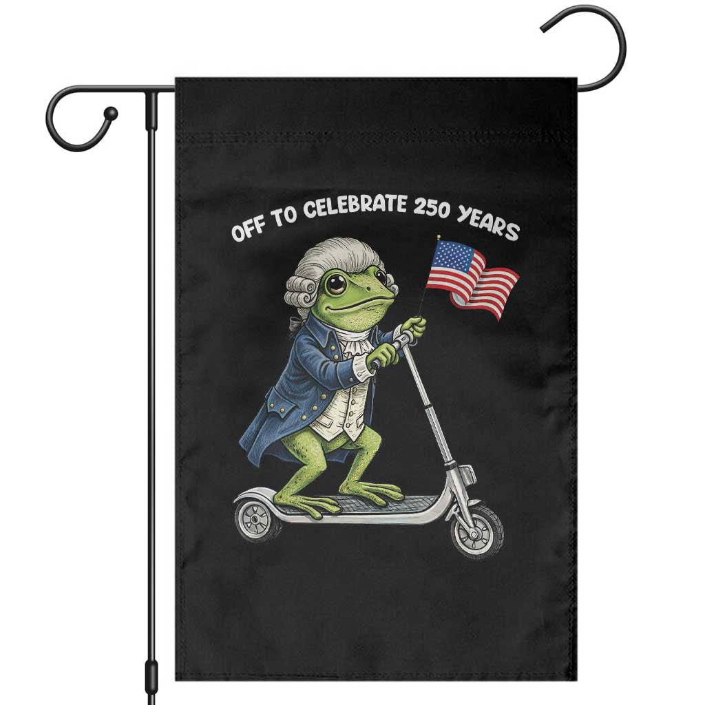 Funny Patriotic Frog Garden Flag Off To Celebrate 250 Years Of Freedom TS12 Black Print Your Wear