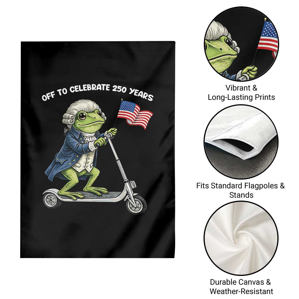 Funny Patriotic Frog Garden Flag Off To Celebrate 250 Years Of Freedom TS12 Print Your Wear
