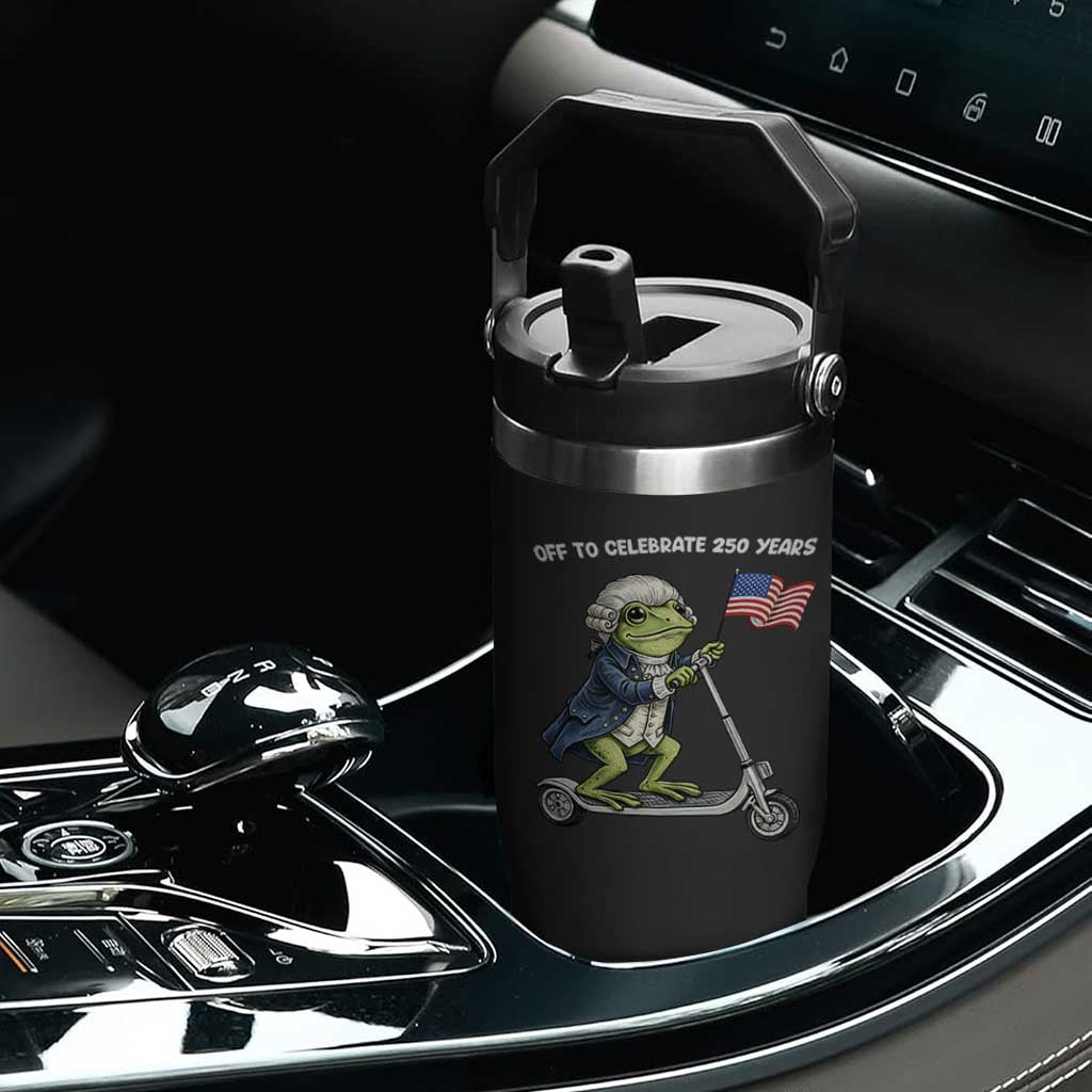 Funny Patriotic Frog Flip Straw Tumbler Off To Celebrate 250 Years Of Freedom TS12 Print Your Wear