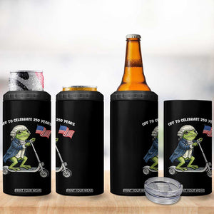 Funny Patriotic Frog 4 in 1 Can Cooler Tumbler Off To Celebrate 250 Years Of Freedom TS12 Print Your Wear
