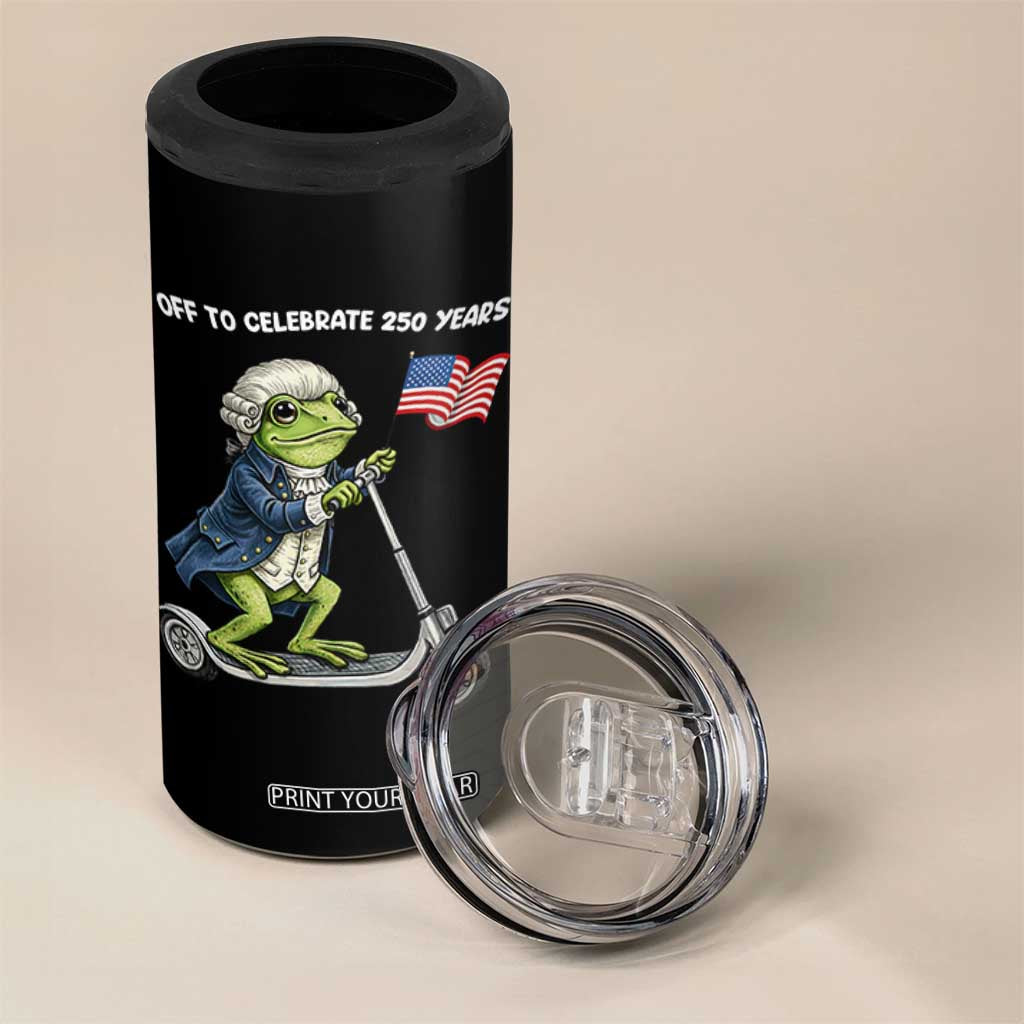 Funny Patriotic Frog 4 in 1 Can Cooler Tumbler Off To Celebrate 250 Years Of Freedom TS12 Print Your Wear
