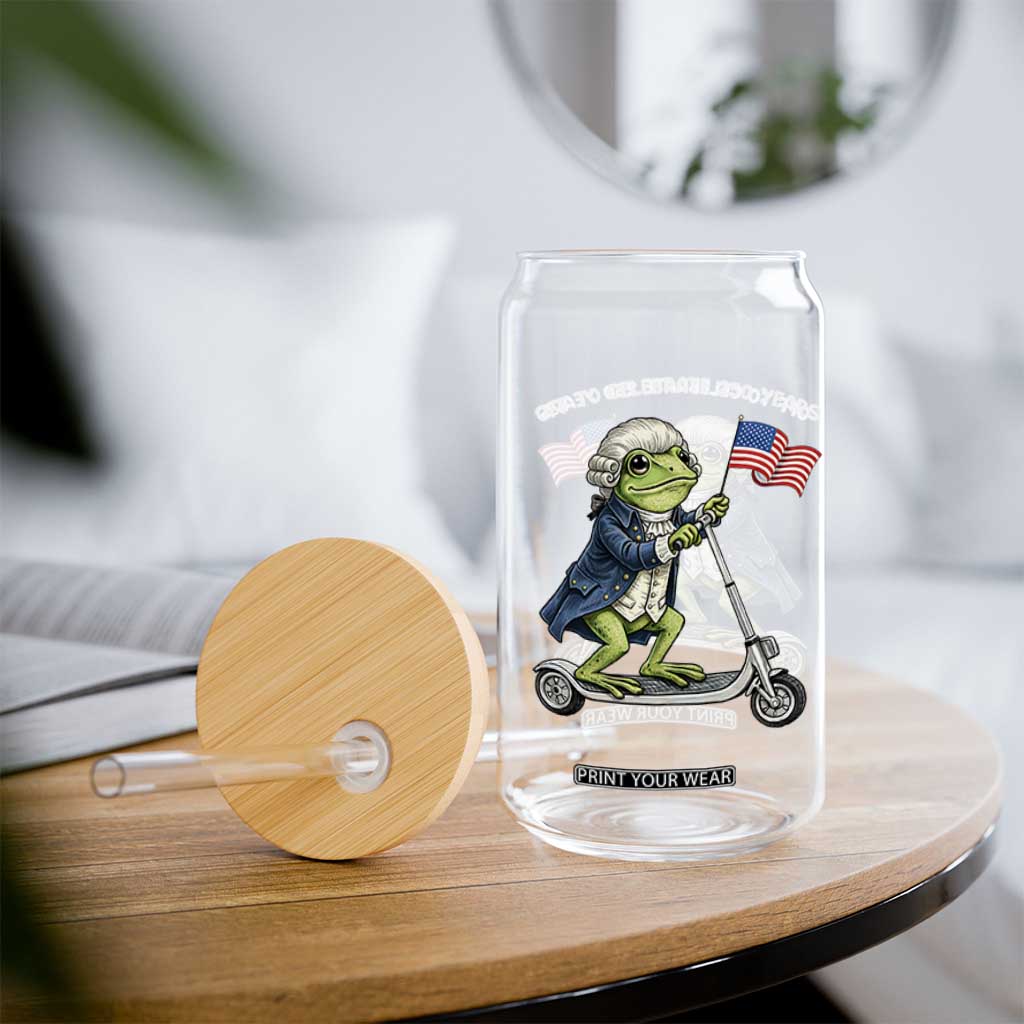 Funny Patriotic Frog Glass Can Off To Celebrate 250 Years Of Freedom TS12 Print Your Wear