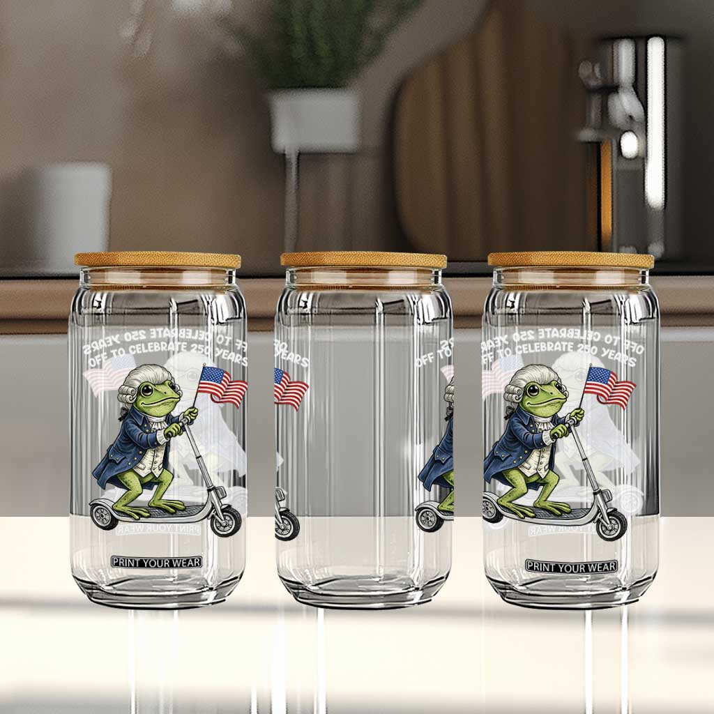 Funny Patriotic Frog Glass Can Off To Celebrate 250 Years Of Freedom TS12 Print Your Wear