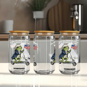 Funny Patriotic Frog Glass Can Off To Celebrate 250 Years Of Freedom TS12 Print Your Wear