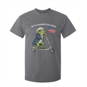 Funny Patriotic Frog T Shirt For Kid Off To Celebrate 250 Years Of Freedom TS12 Charcoal Print Your Wear