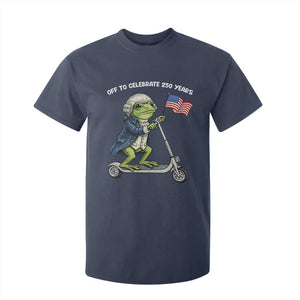 Funny Patriotic Frog T Shirt For Kid Off To Celebrate 250 Years Of Freedom TS12 Navy Print Your Wear