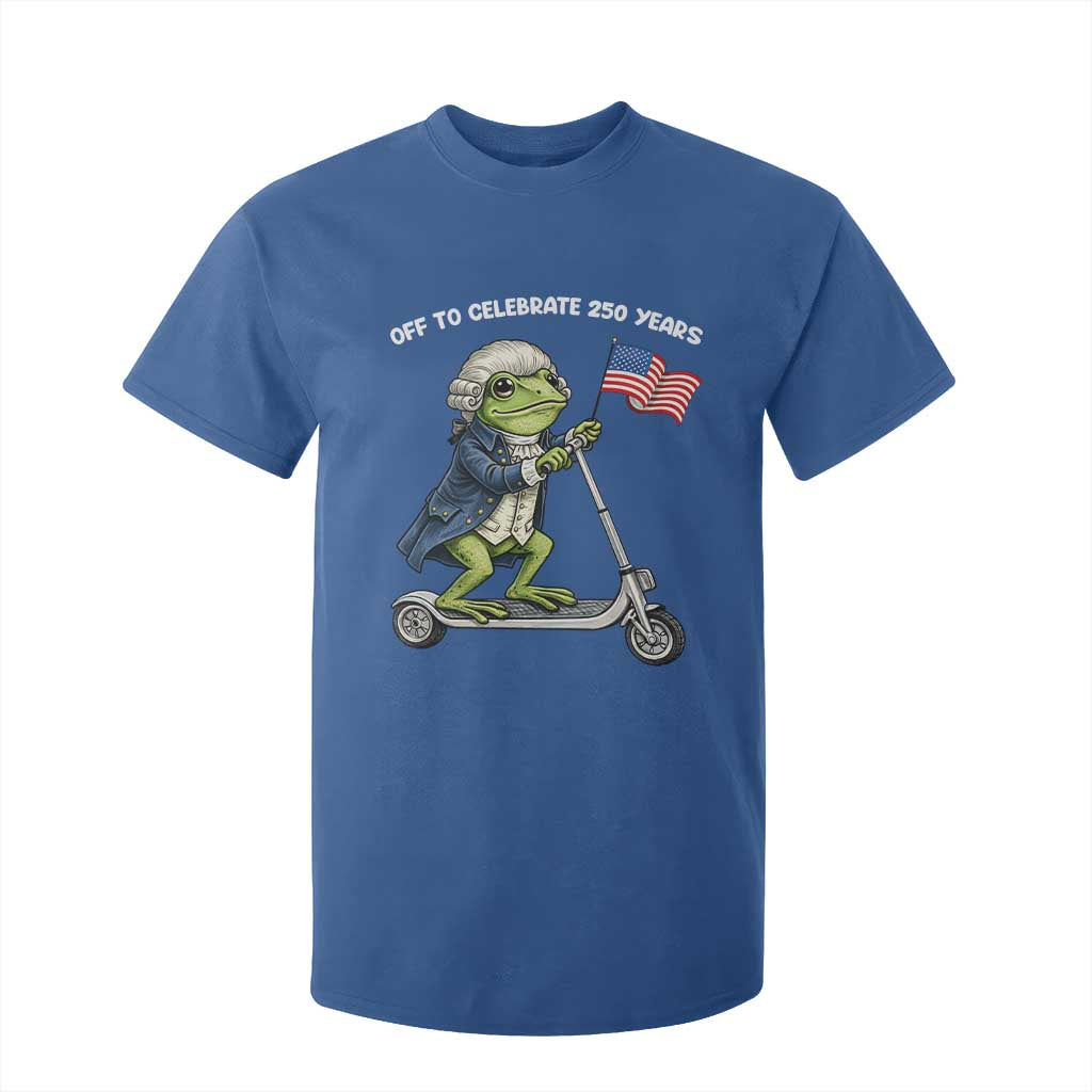 Funny Patriotic Frog T Shirt For Kid Off To Celebrate 250 Years Of Freedom TS12 Royal Blue Print Your Wear