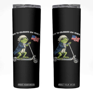 Funny Patriotic Frog Skinny Tumbler Off To Celebrate 250 Years Of Freedom TS12 Black Print Your Wear