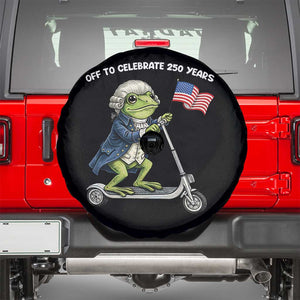 Funny Patriotic Frog Spare Tire Cover Off To Celebrate 250 Years Of Freedom TS12 Black Print Your Wear