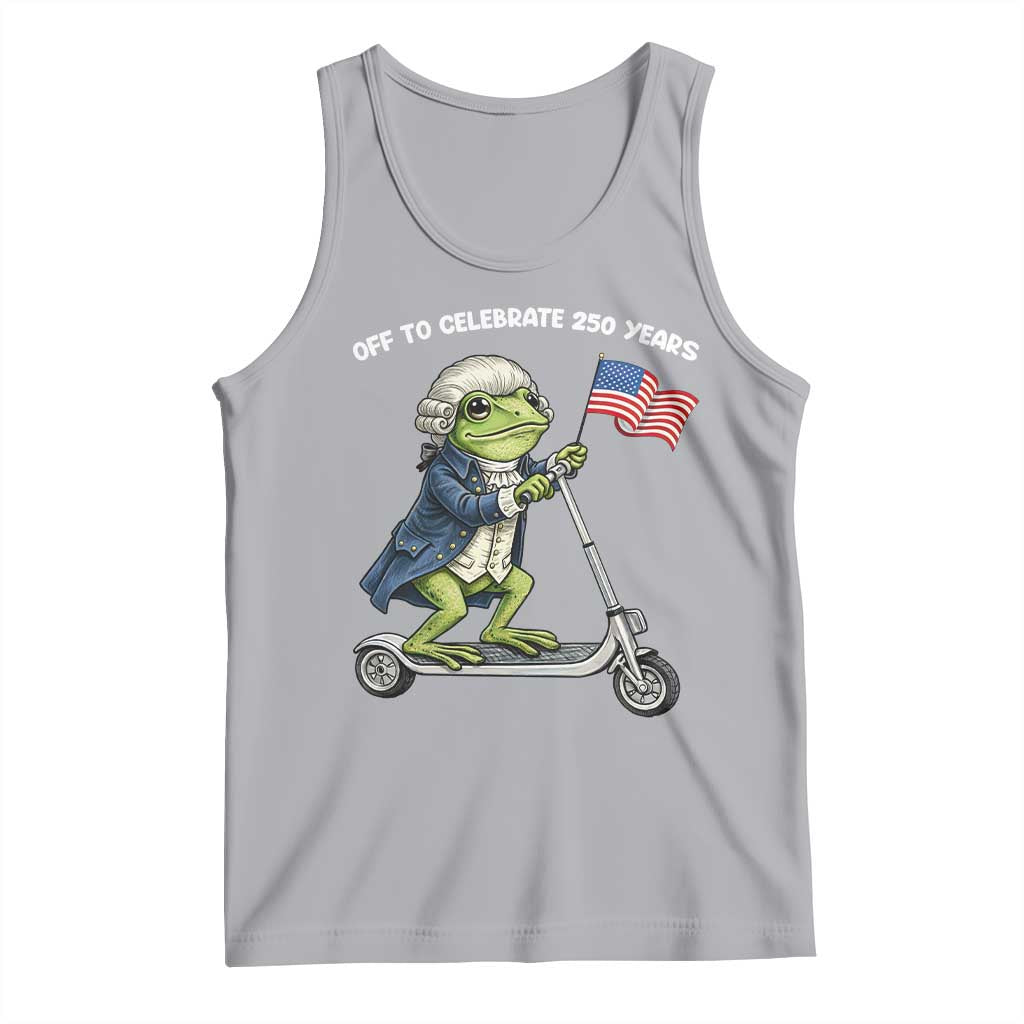 Funny Patriotic Frog Tank Top Off To Celebrate 250 Years Of Freedom TS12 Athletic Heather Print Your Wear
