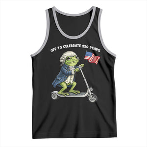 Funny Patriotic Frog Tank Top Off To Celebrate 250 Years Of Freedom TS12 Black Athletic Heather Print Your Wear