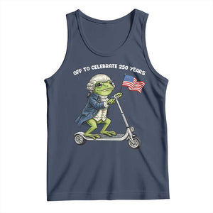 Funny Patriotic Frog Tank Top Off To Celebrate 250 Years Of Freedom TS12 Navy Print Your Wear