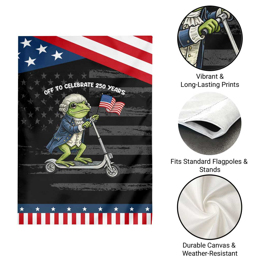 Funny Patriotic Frog Garden Flag Off To Celebrate 250 Years Of Freedom TS12 Print Your Wear