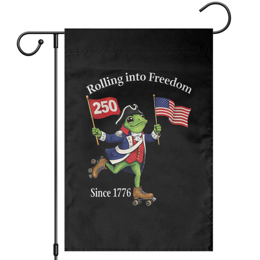 Funny Patriotic Frog Garden Flag Rolling Into 250 Years Of Liberty TS12 Black Print Your Wear