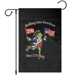 Funny Patriotic Frog Garden Flag Rolling Into 250 Years Of Liberty TS12 Black Print Your Wear