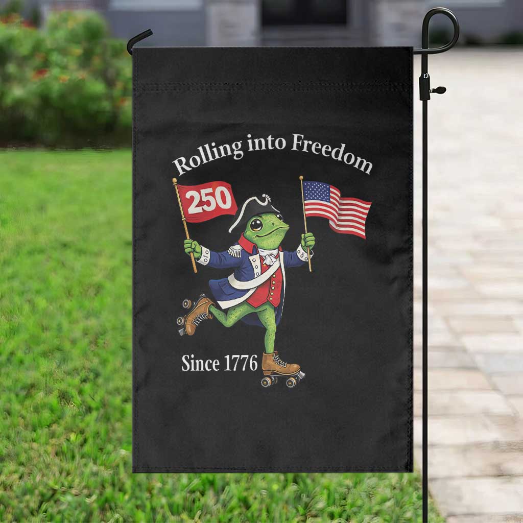 Funny Patriotic Frog Garden Flag Rolling Into 250 Years Of Liberty TS12 Print Your Wear