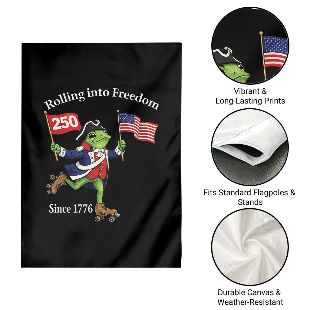Funny Patriotic Frog Garden Flag Rolling Into 250 Years Of Liberty TS12 Print Your Wear