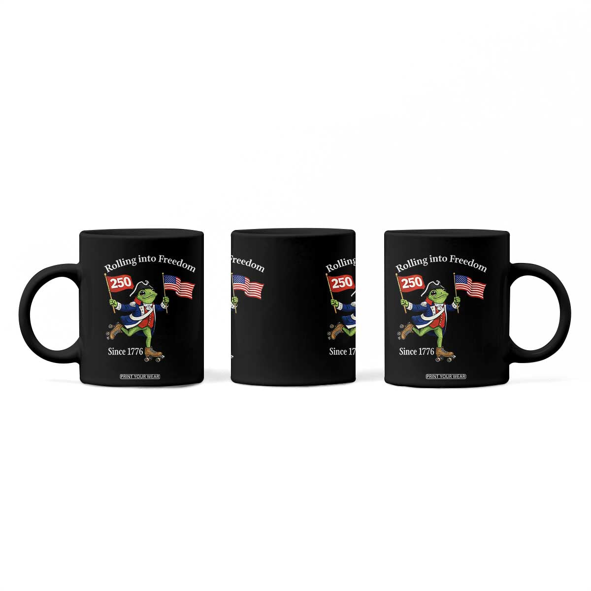 Funny Patriotic Frog Coffee Mug Rolling Into 250 Years Of Liberty TS12 Print Your Wear