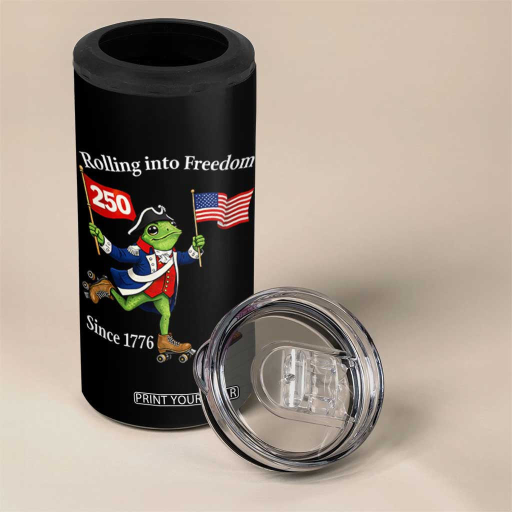 Funny Patriotic Frog 4 in 1 Can Cooler Tumbler Rolling Into 250 Years Of Liberty TS12 Print Your Wear