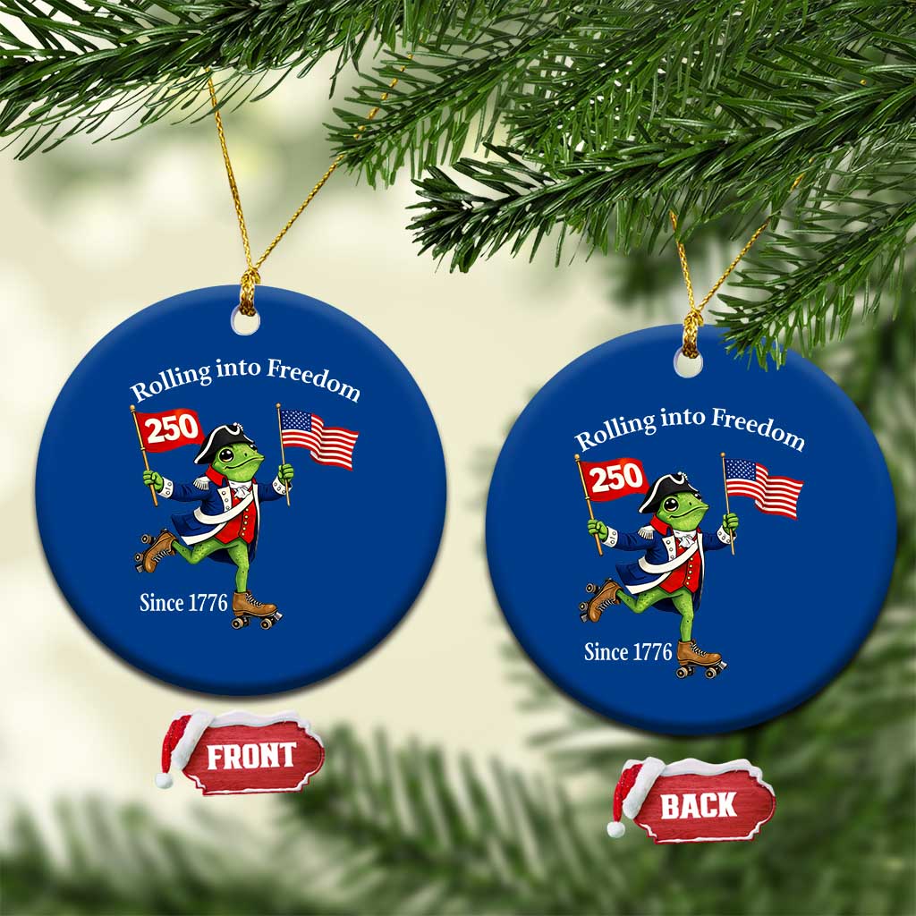 Funny Patriotic Frog Ceramic Ornament Rolling Into 250 Years Of Liberty TS12 1pc Blue Print Your Wear