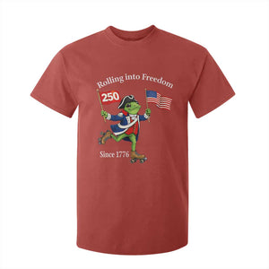 Funny Patriotic Frog T Shirt For Kid Rolling Into 250 Years Of Liberty TS12 Red Print Your Wear