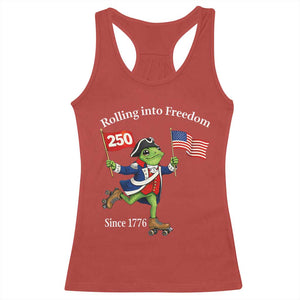 Funny Patriotic Frog Racerback Tank Top Rolling Into 250 Years Of Liberty TS12 Red Print Your Wear
